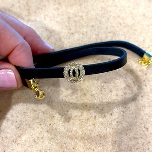 Black leather bracelet or choker!